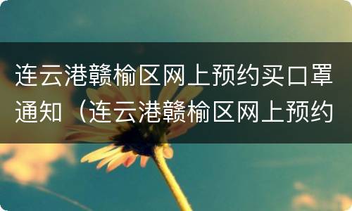 连云港赣榆区网上预约买口罩通知（连云港赣榆区网上预约买口罩通知电话）