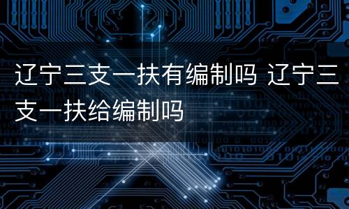 辽宁三支一扶有编制吗 辽宁三支一扶给编制吗