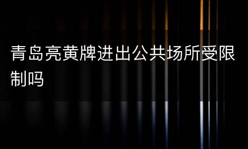 青岛亮黄牌进出公共场所受限制吗