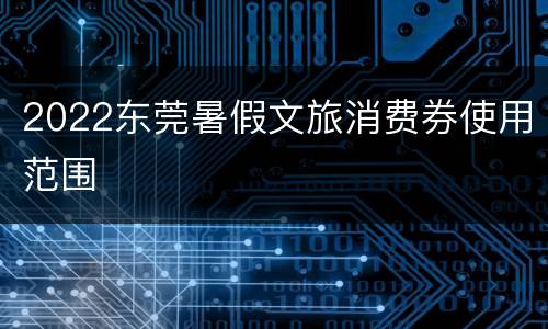 2022东莞暑假文旅消费券使用范围