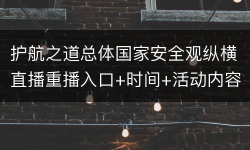 护航之道总体国家安全观纵横直播重播入口+时间+活动内容