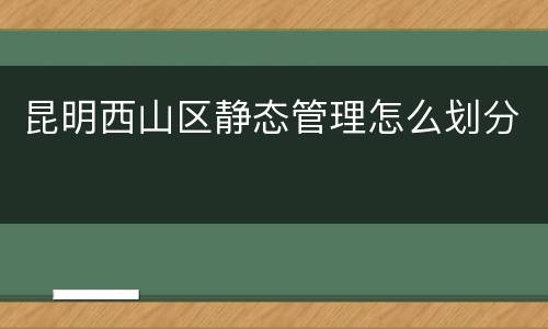 昆明西山区静态管理怎么划分