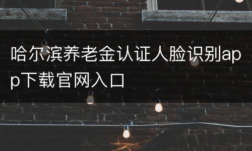 哈尔滨养老金认证人脸识别app下载官网入口