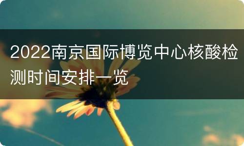 2022南京国际博览中心核酸检测时间安排一览