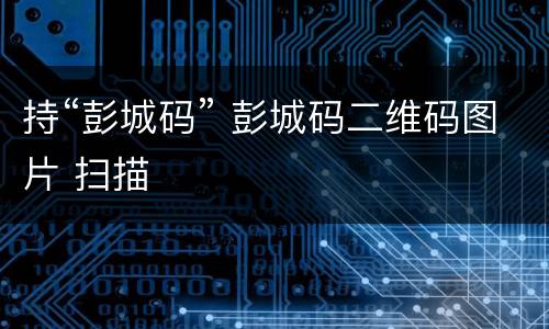 持“彭城码” 彭城码二维码图片 扫描