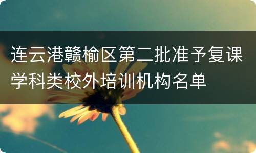 连云港赣榆区第二批准予复课学科类校外培训机构名单