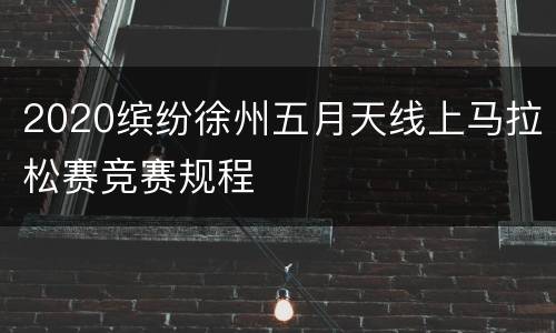 2020缤纷徐州五月天线上马拉松赛竞赛规程