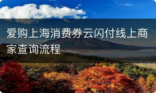 爱购上海消费券云闪付线上商家查询流程