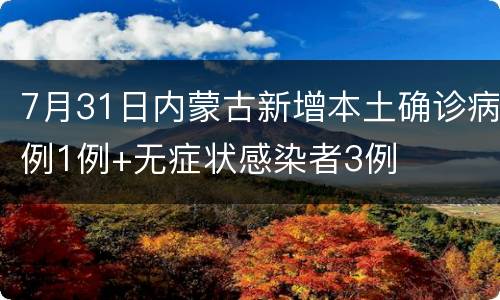 7月31日内蒙古新增本土确诊病例1例+无症状感染者3例