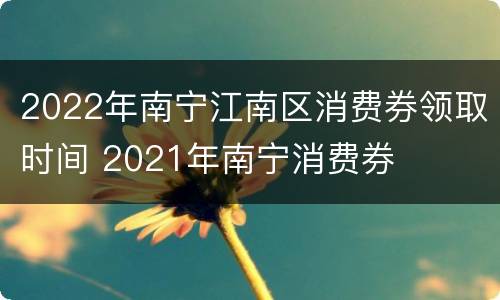 2022年南宁江南区消费券领取时间 2021年南宁消费券