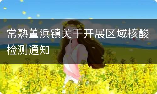 常熟董浜镇关于开展区域核酸检测通知