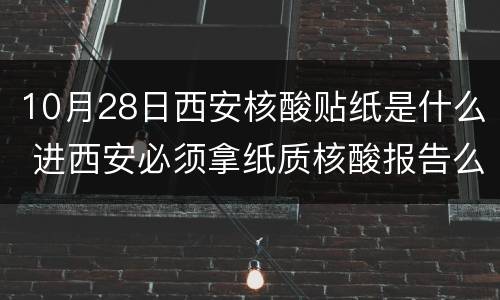 10月28日西安核酸贴纸是什么 进西安必须拿纸质核酸报告么