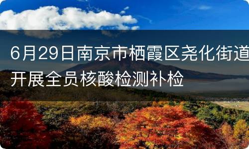 6月29日南京市栖霞区尧化街道开展全员核酸检测补检