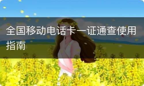 全国移动电话卡一证通查使用指南