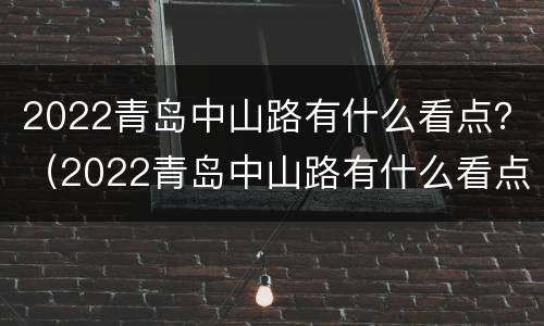 2022青岛中山路有什么看点？（2022青岛中山路有什么看点啊）