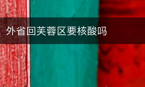 外省回芙蓉区要核酸吗