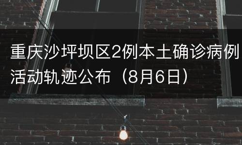 重庆沙坪坝区2例本土确诊病例活动轨迹公布（8月6日）