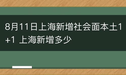 8月11日上海新增社会面本土1+1 上海新增多少