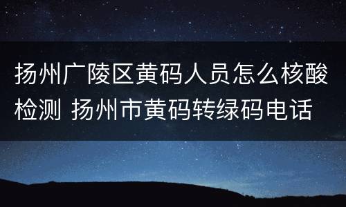 扬州广陵区黄码人员怎么核酸检测 扬州市黄码转绿码电话