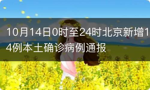 10月14日0时至24时北京新增14例本土确诊病例通报