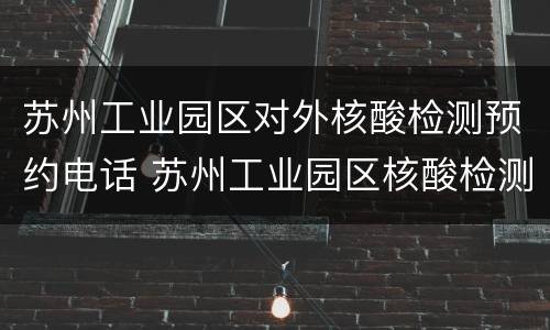 苏州工业园区对外核酸检测预约电话 苏州工业园区核酸检测中心官网