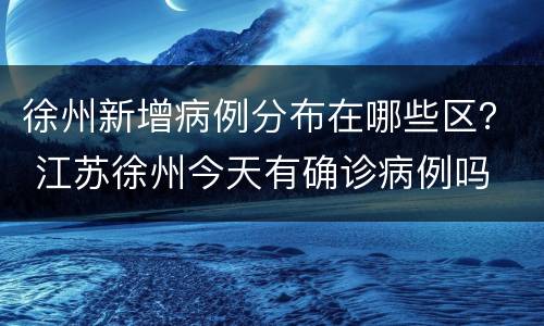 徐州新增病例分布在哪些区？ 江苏徐州今天有确诊病例吗