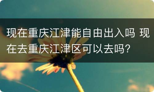 现在重庆江津能自由出入吗 现在去重庆江津区可以去吗?