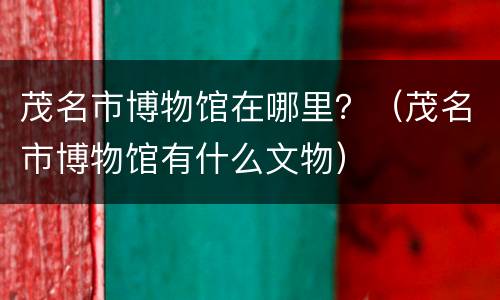 茂名市博物馆在哪里？（茂名市博物馆有什么文物）