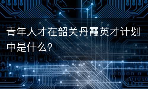 青年人才在韶关丹霞英才计划中是什么？