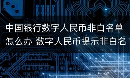 中国银行数字人民币非白名单怎么办 数字人民币提示非白名单
