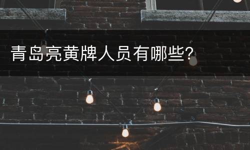 青岛亮黄牌人员有哪些？