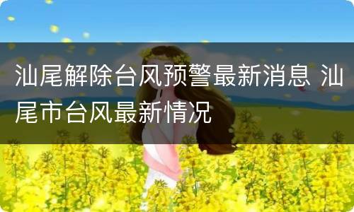 汕尾解除台风预警最新消息 汕尾市台风最新情况