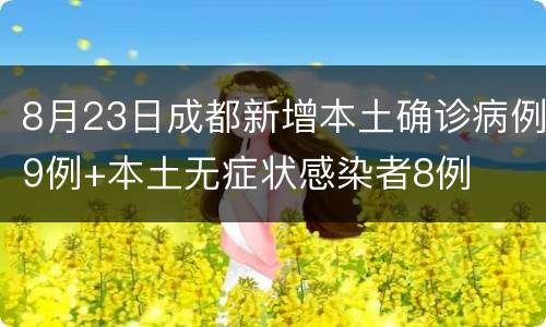 8月23日成都新增本土确诊病例9例+本土无症状感染者8例