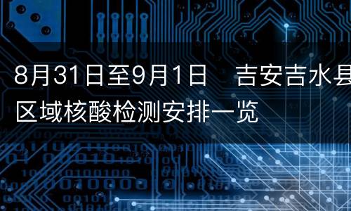 8月31日至9月1日​吉安吉水县区域核酸检测安排一览