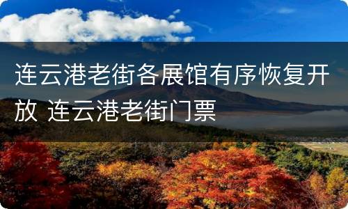 连云港老街各展馆有序恢复开放 连云港老街门票