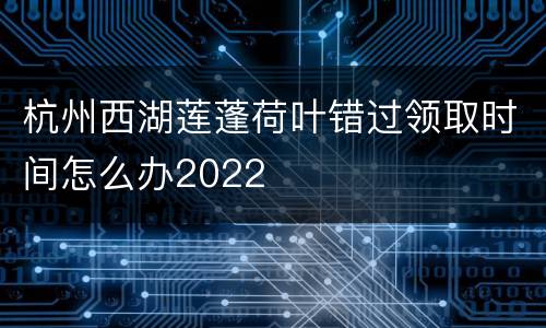 杭州西湖莲蓬荷叶错过领取时间怎么办2022