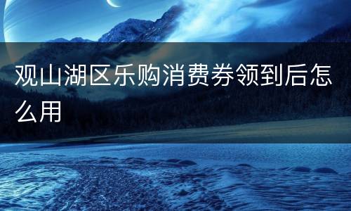 观山湖区乐购消费券领到后怎么用