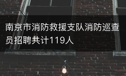 南京市消防救援支队消防巡查员招聘共计119人