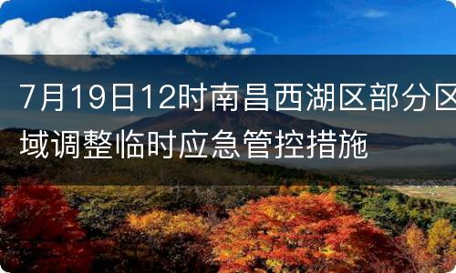 7月19日12时南昌西湖区部分区域调整临时应急管控措施