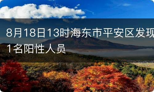 8月18日13时海东市平安区发现1名阳性人员