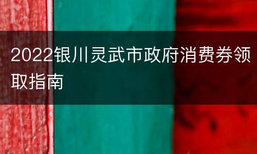 2022银川灵武市政府消费券领取指南