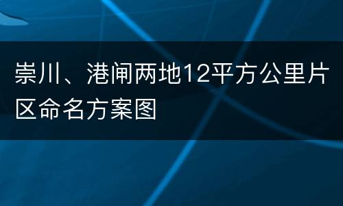 崇川、港闸两地12平方公里片区命名方案图
