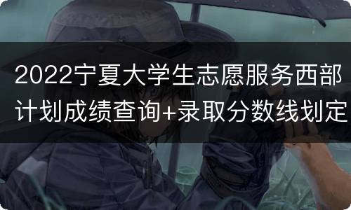 2022宁夏大学生志愿服务西部计划成绩查询+录取分数线划定及资格复审公告