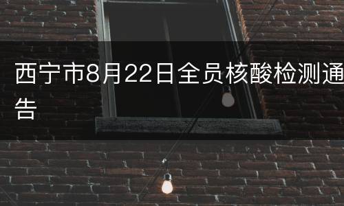 西宁市8月22日全员核酸检测通告