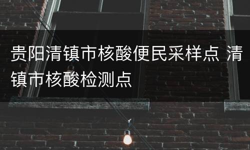 贵阳清镇市核酸便民采样点 清镇市核酸检测点