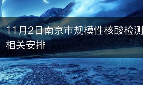 11月2日南京市规模性核酸检测相关安排