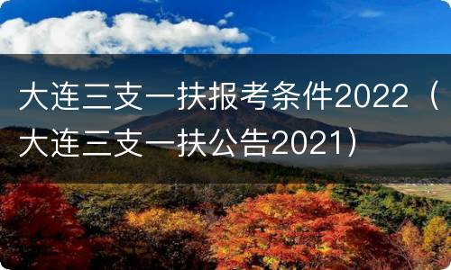 大连三支一扶报考条件2022（大连三支一扶公告2021）