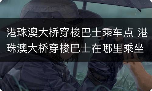 港珠澳大桥穿梭巴士乘车点 港珠澳大桥穿梭巴士在哪里乘坐