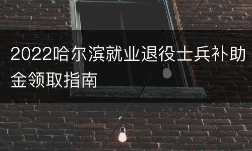 2022哈尔滨就业退役士兵补助金领取指南
