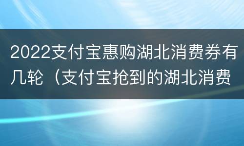 2022支付宝惠购湖北消费券有几轮（支付宝抢到的湖北消费券在哪里）